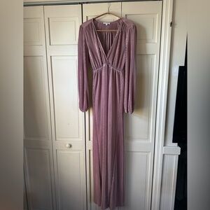 Baltic Born Venus Pleated Maxi Dress in Mulberry - Dusty Rose